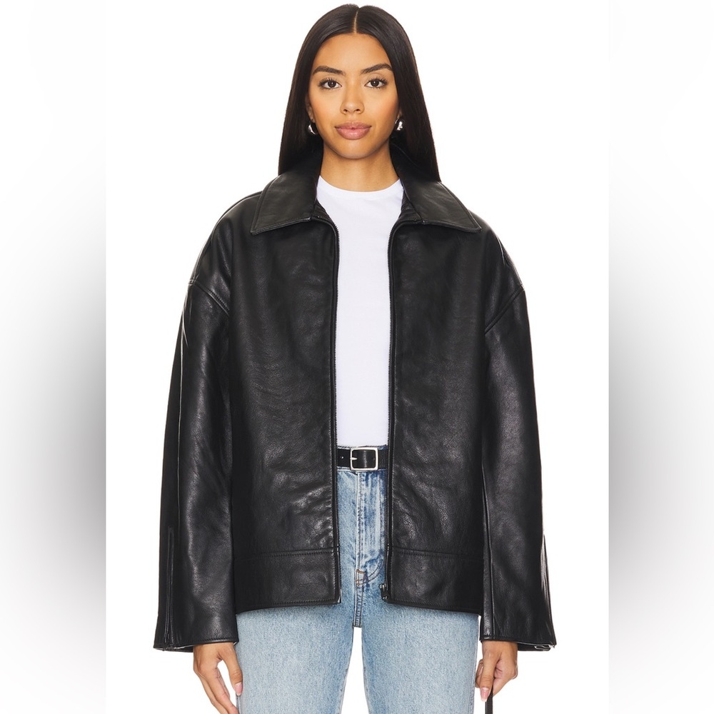 NWOT - GRLFRND “Alek” Black Leather Jacket - Sz. M